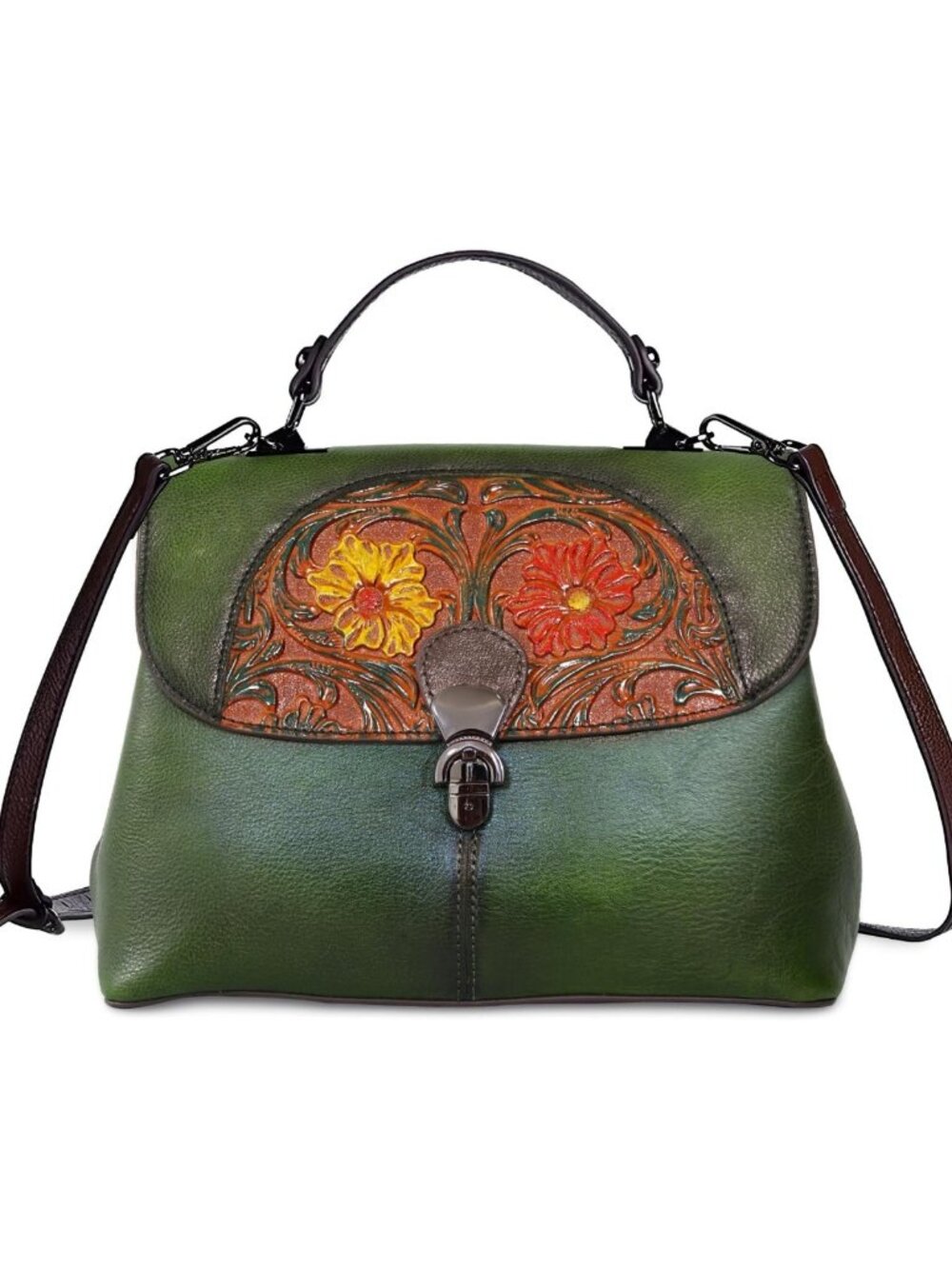 Handmade Vintage Leather Satchel for Women - Top Handle, Crossbody & Hobo Bag